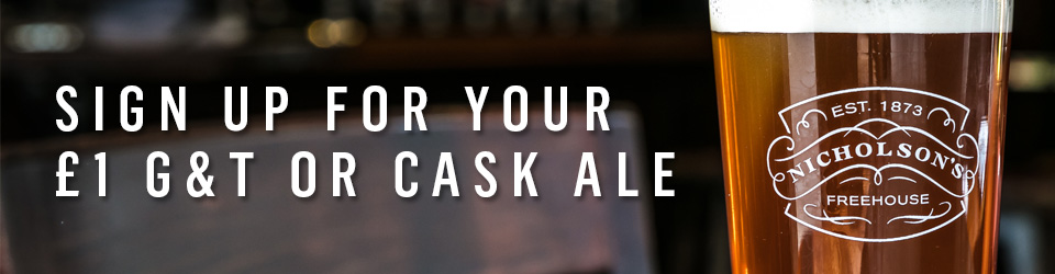 Sign up for your £1 Cask Ale or Gin
